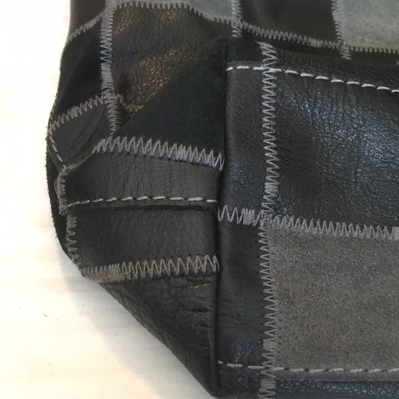 Genuine Leather and Genuine Suede Patchwork Lucky Brand Leather Suede Bucket Bag - Picture 11 of 13